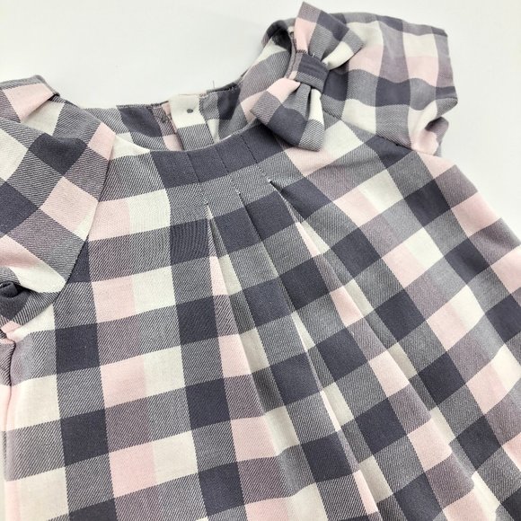 JACADI Baby Girl Pink Buffalo Check Dress - Picture 3 of 8